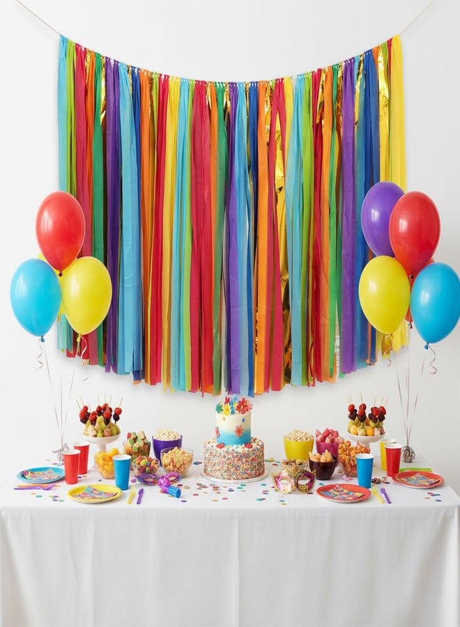 PapaKit 5ft Extra Large Colorful Streamer Fringe Party Backdrop 5ft | Ready to Hang | Vibrant Festive Rain Curtains for Birthday, Fiesta Party Decorations, High-Density Photo Booth Background - Image 1